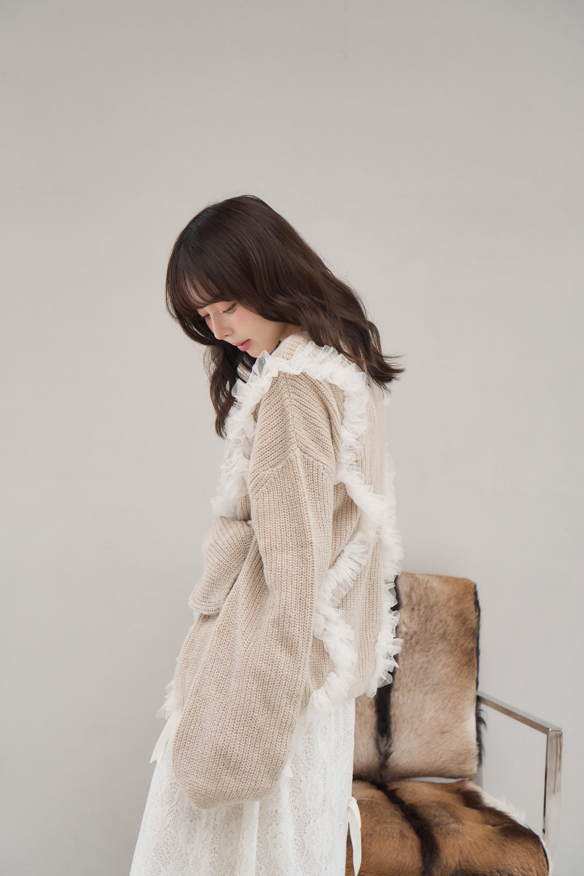 tulle big cardigan