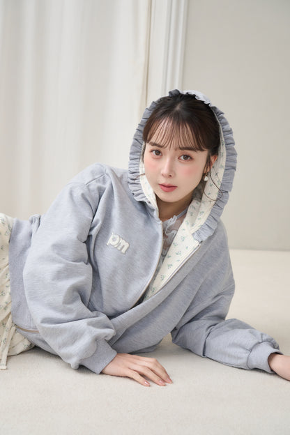 flower frill hoodie