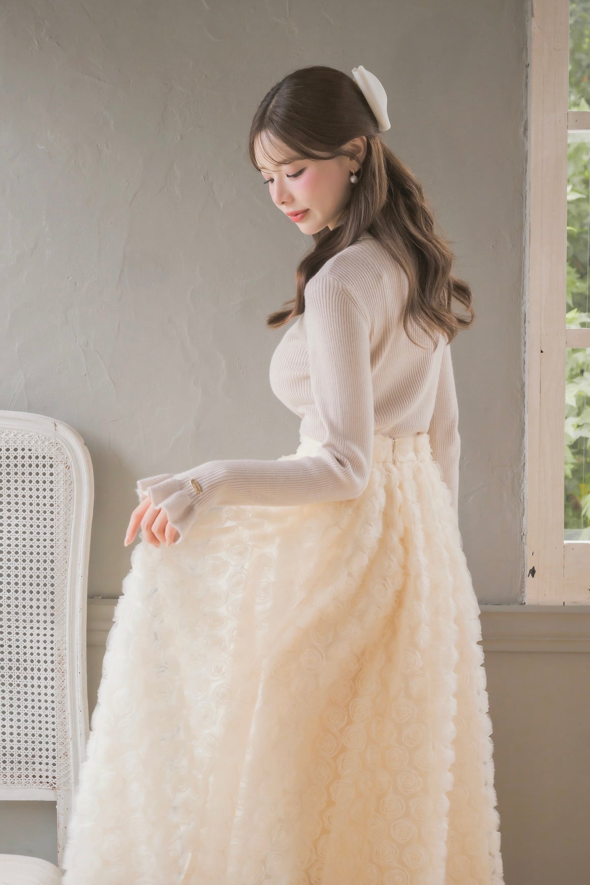 rosy volume skirt