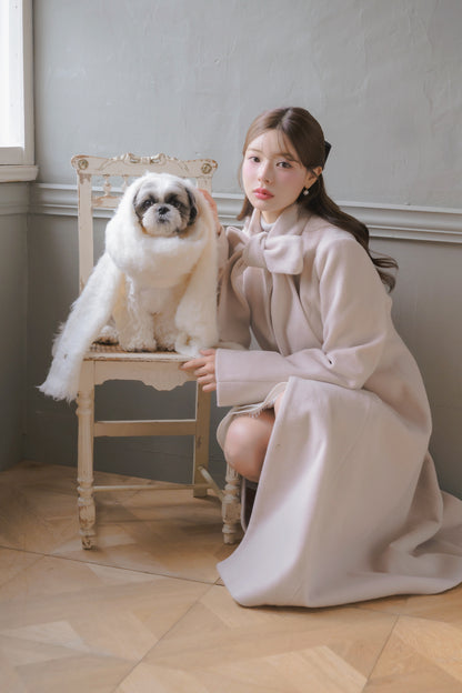 soft ribbon long coat