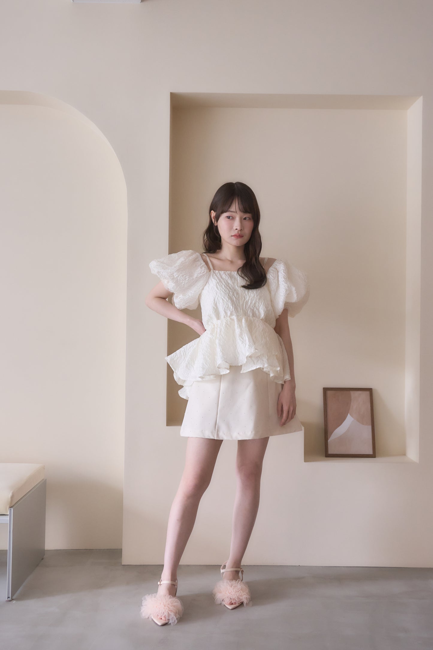 puff peplum variation tops