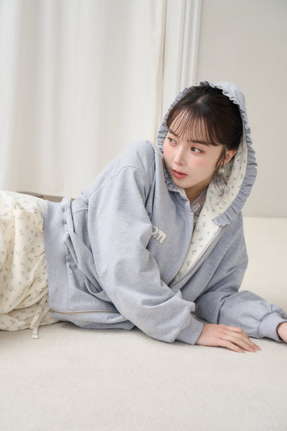 flower frill hoodie