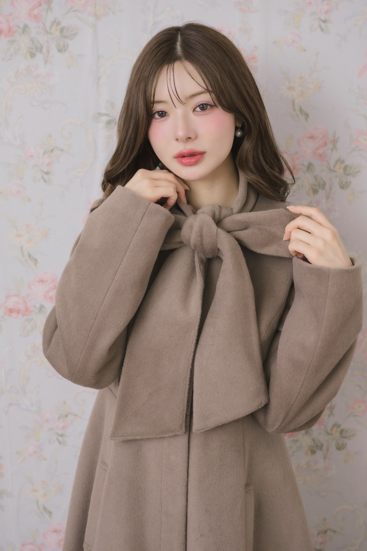 soft ribbon long coat