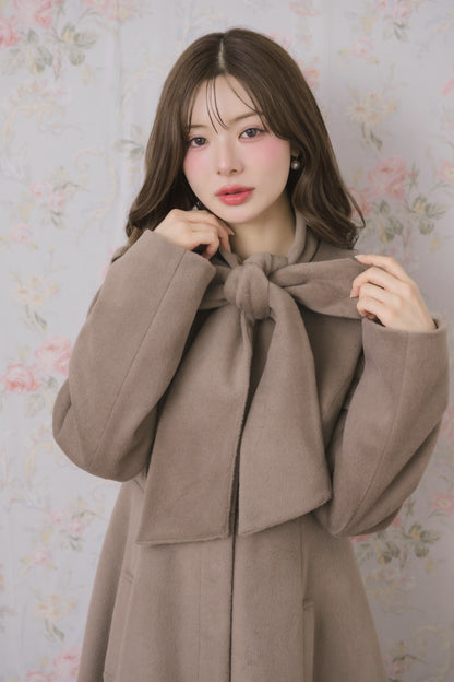 soft ribbon long coat