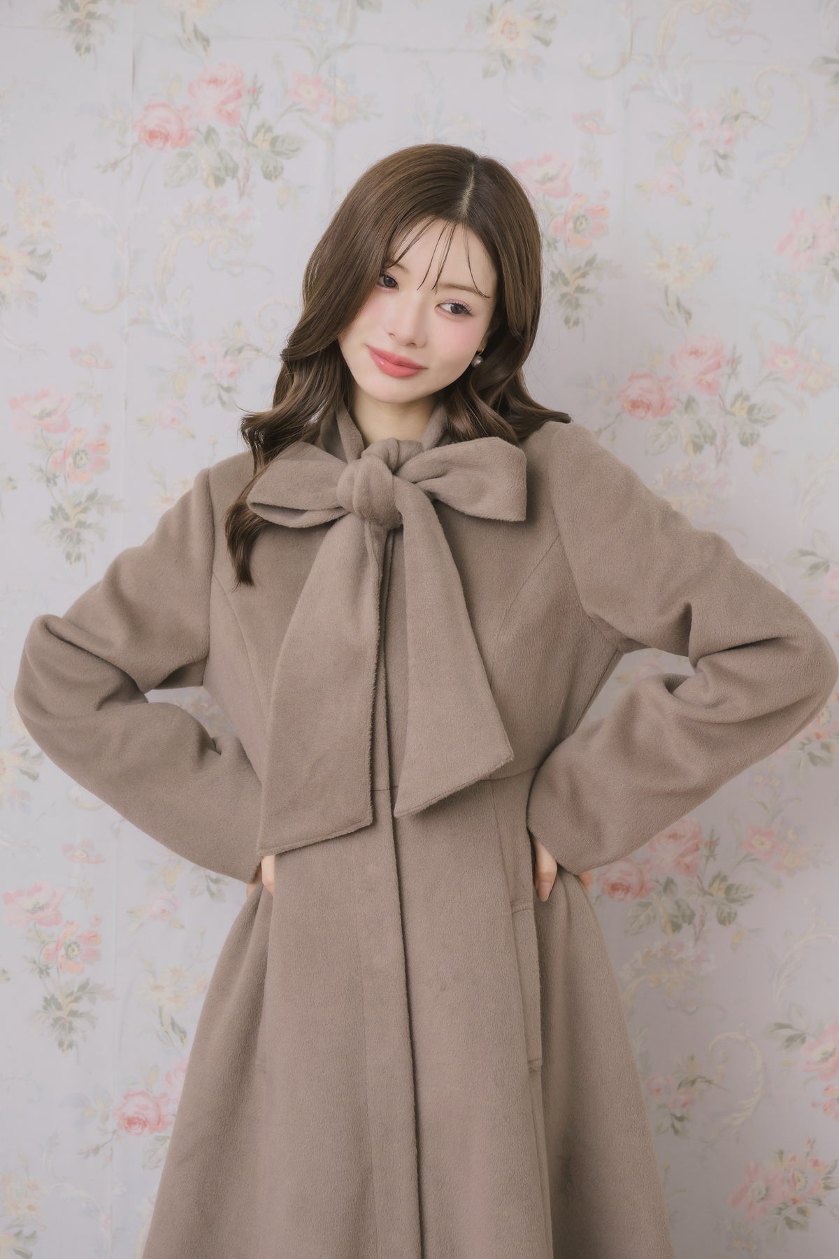 soft ribbon long coat