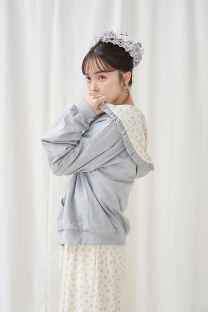 flower frill hoodie