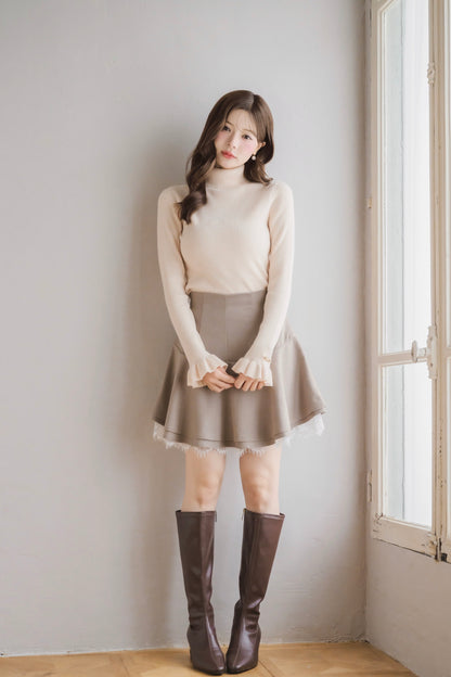 frill lace mini skirt