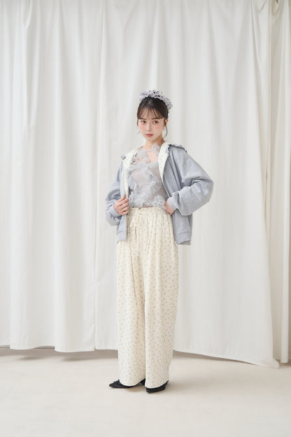 flower frill hoodie