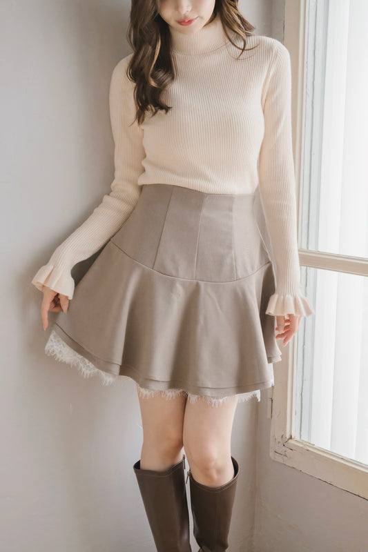 frill lace mini skirt