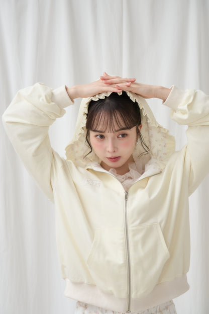 flower frill hoodie