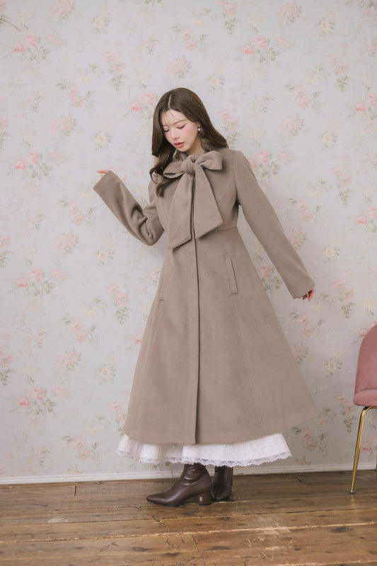 soft ribbon long coat