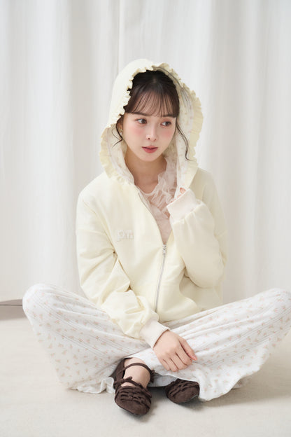 flower frill hoodie