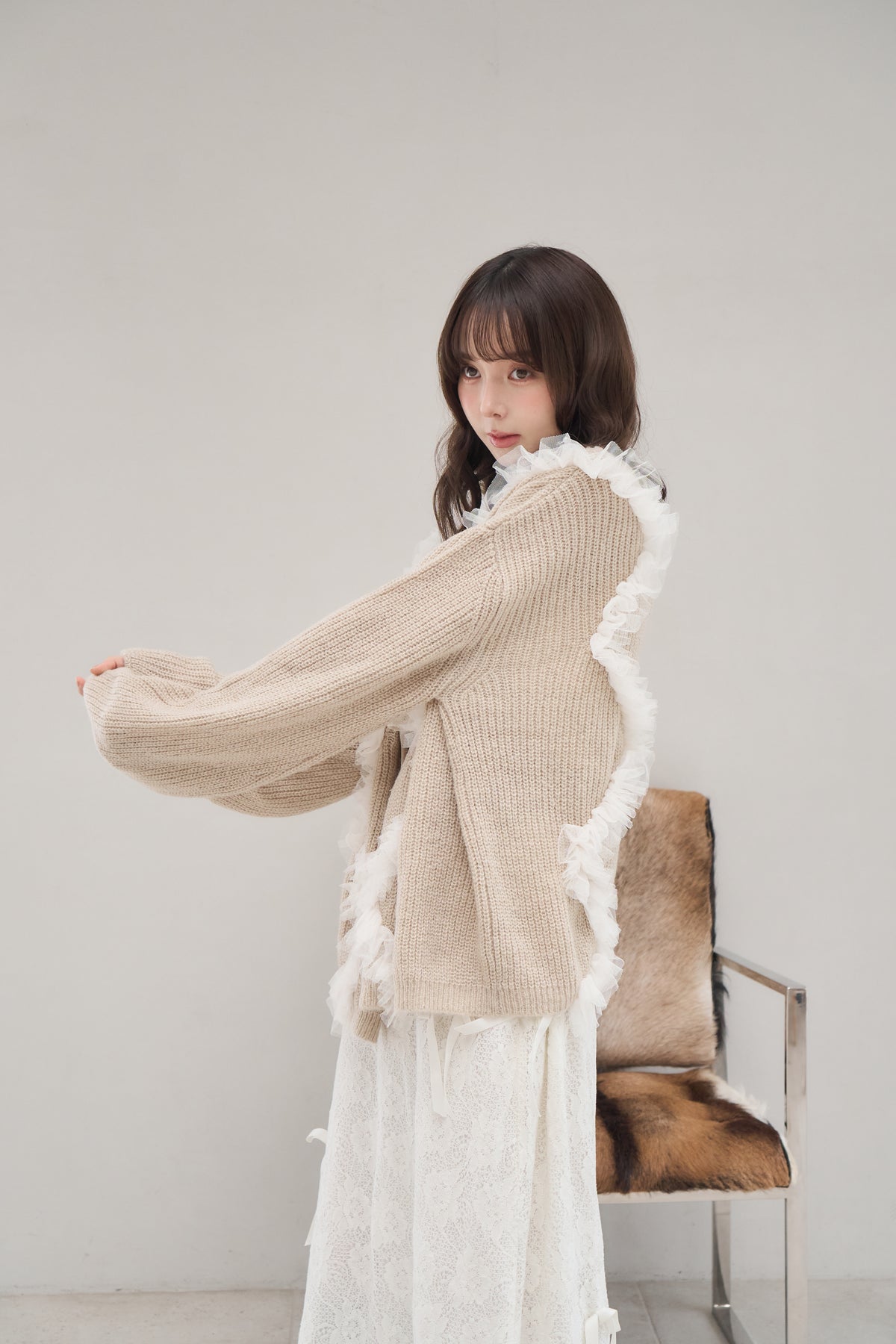 tulle big cardigan