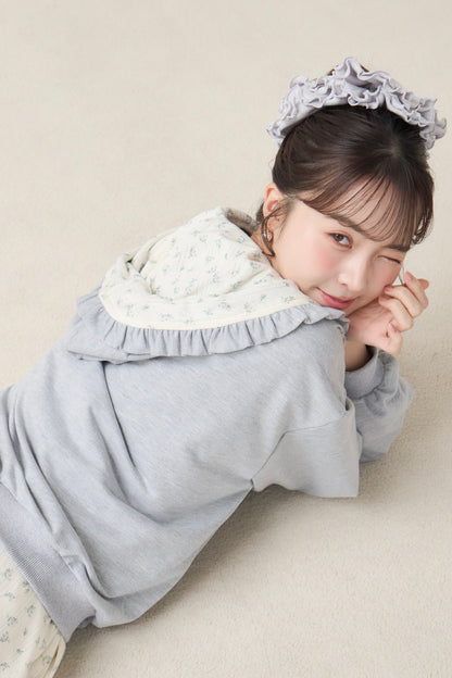 flower frill hoodie