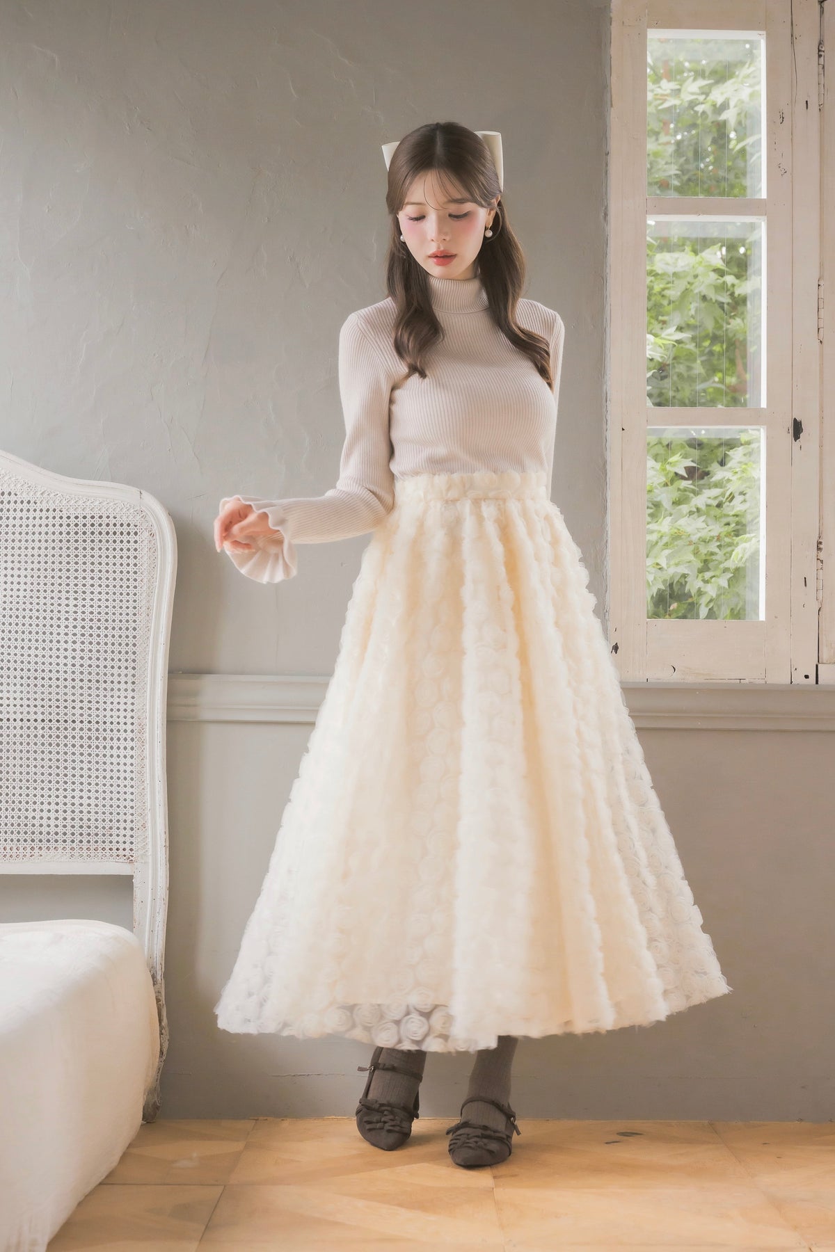 rosy volume skirt