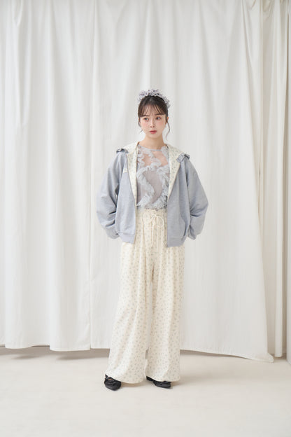flower frill hoodie