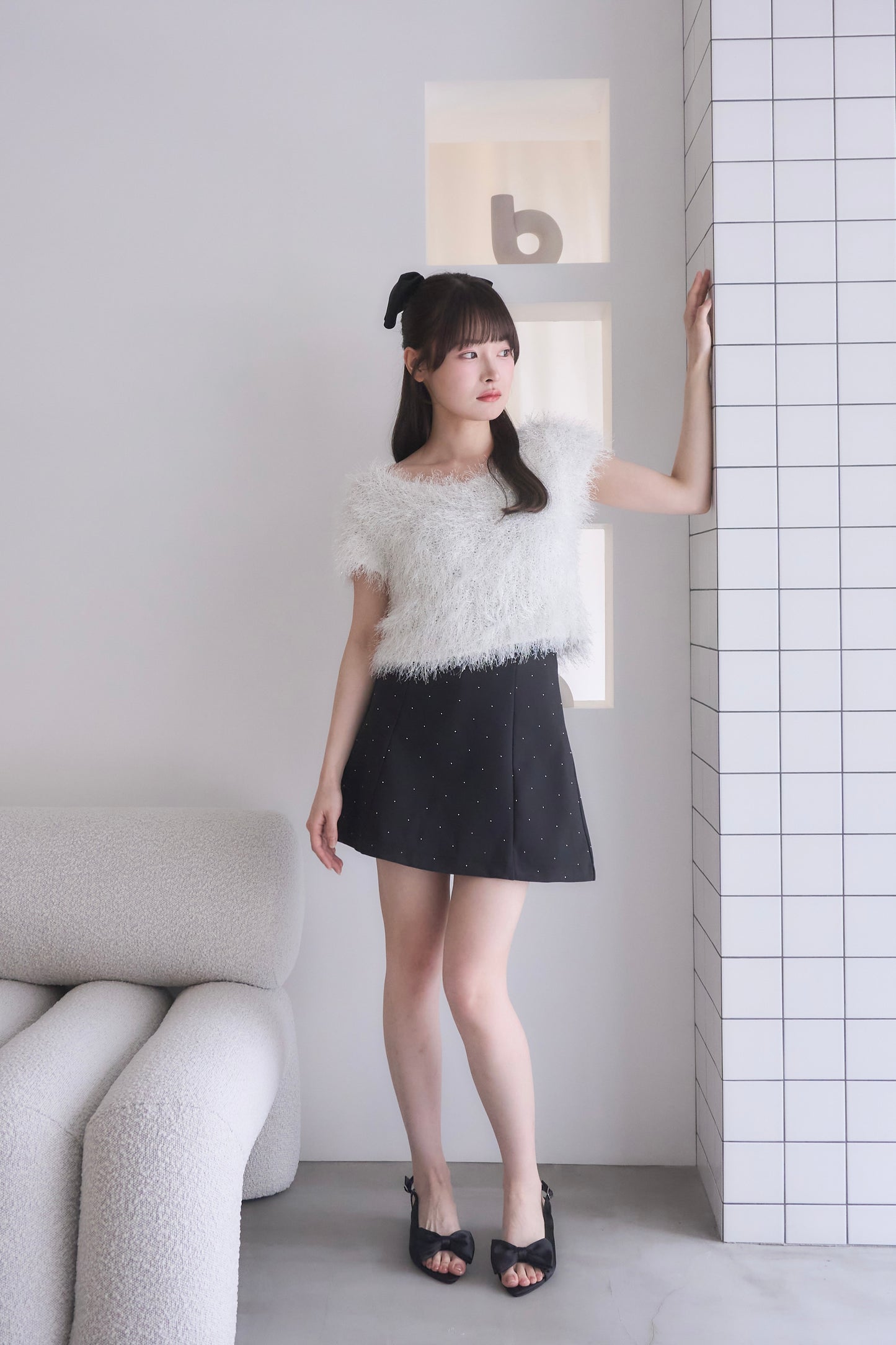 rhinestone mini skirt