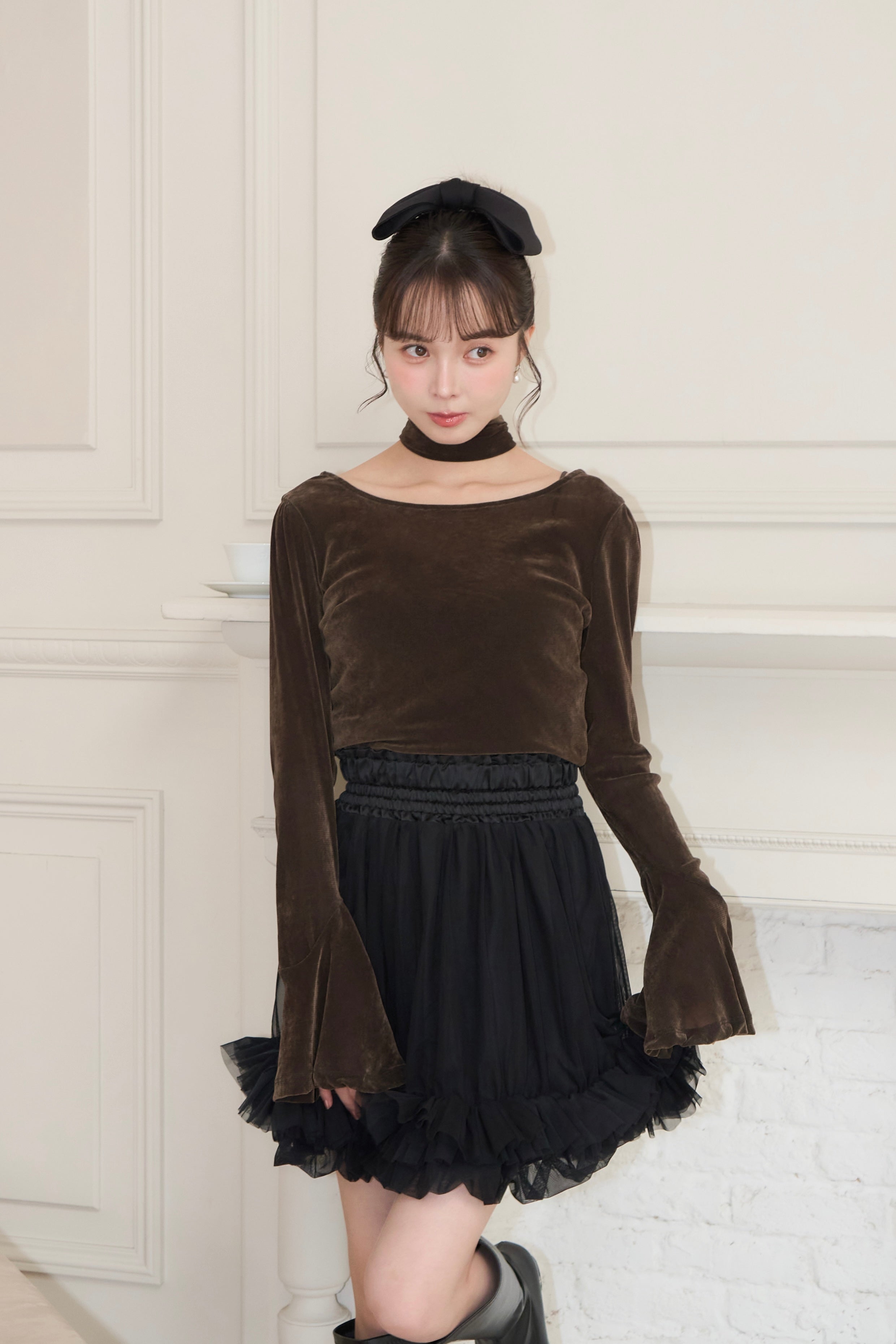 back-open sheer velour tops – POMIII PARTAGE