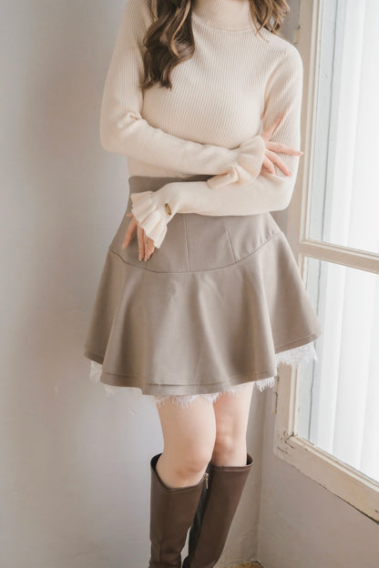 frill lace mini skirt