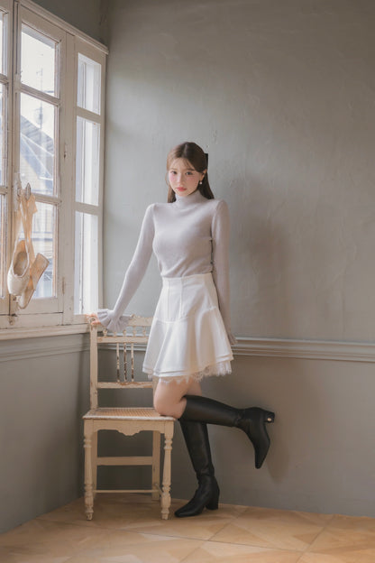 frill lace mini skirt