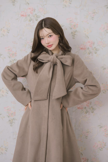 soft ribbon long coat