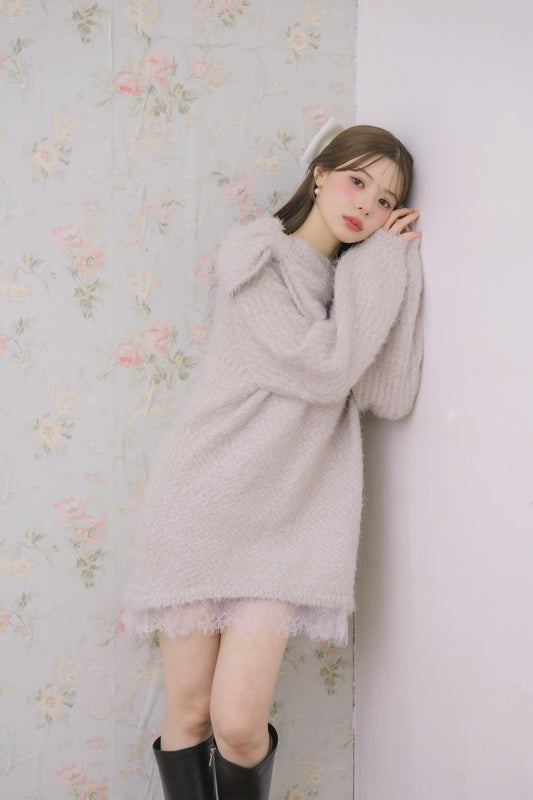 ribbon off-shoulder mini op