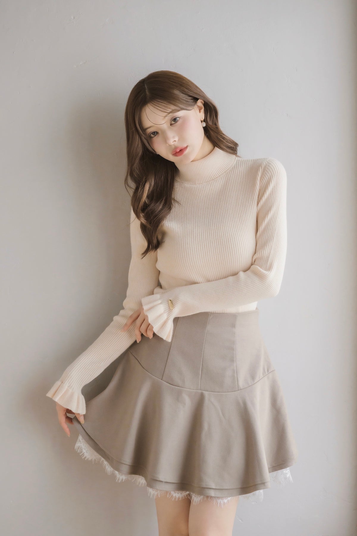 frill lace mini skirt