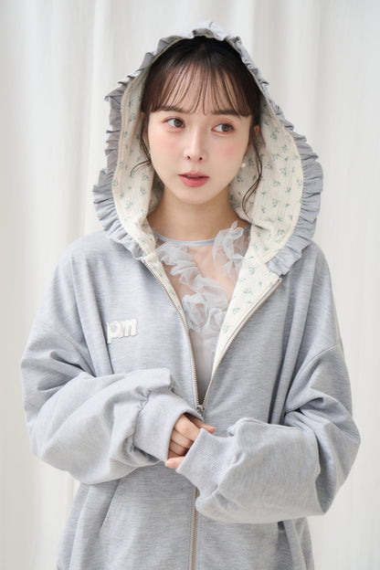flower frill hoodie