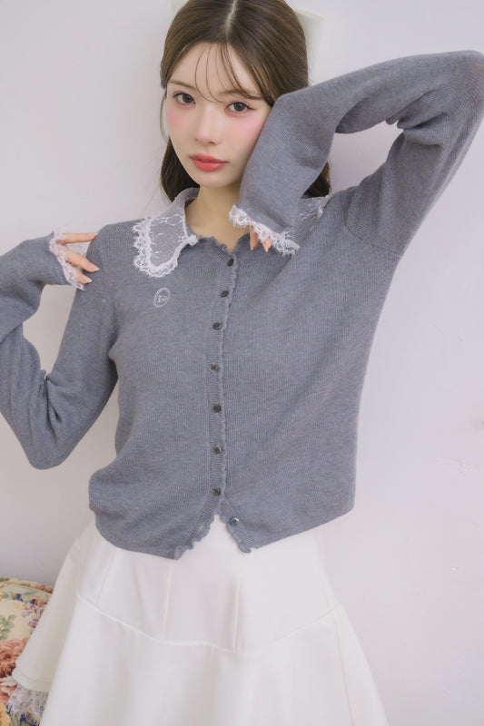 lace collar cardigan