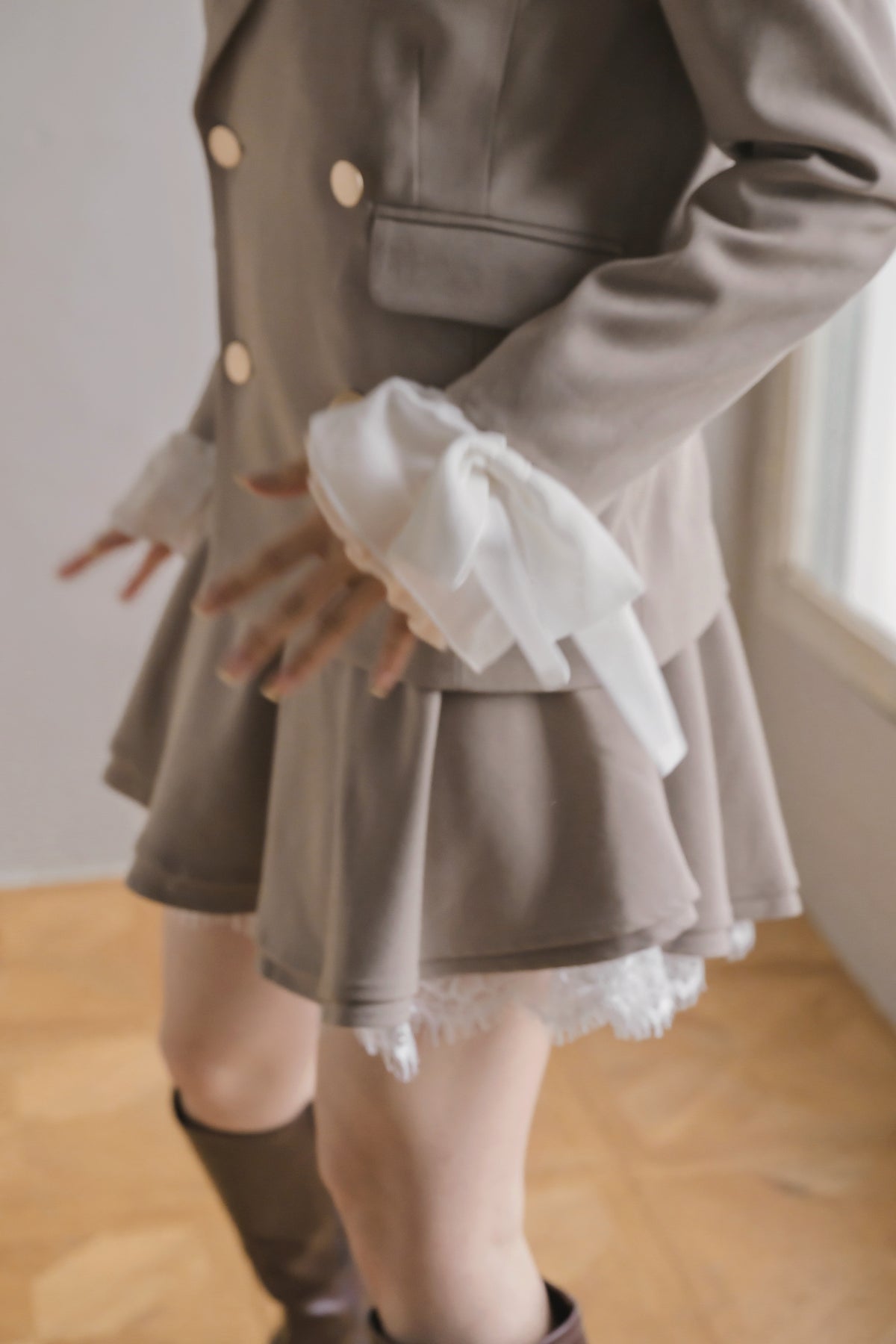chiffon sleeve jacket