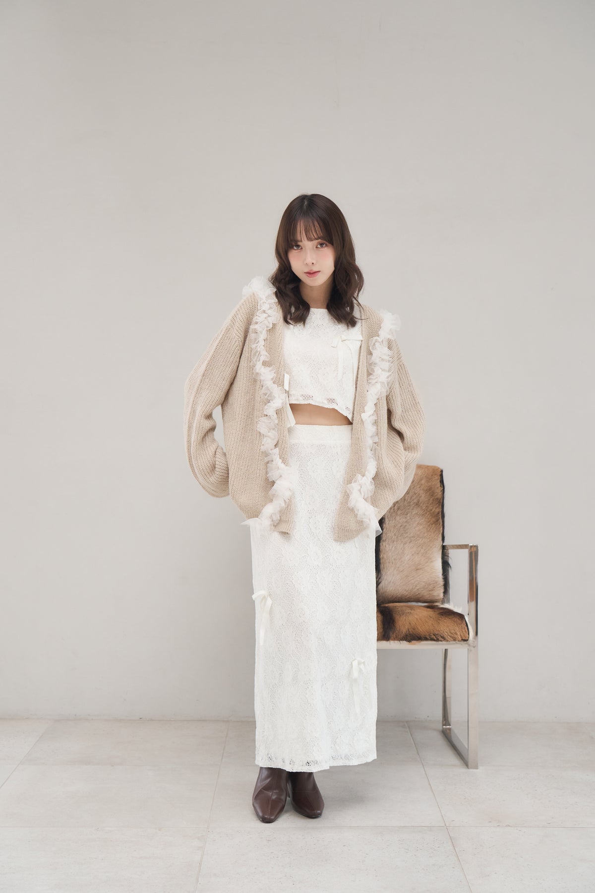 tulle big cardigan