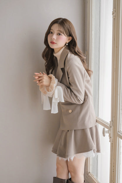 chiffon sleeve jacket
