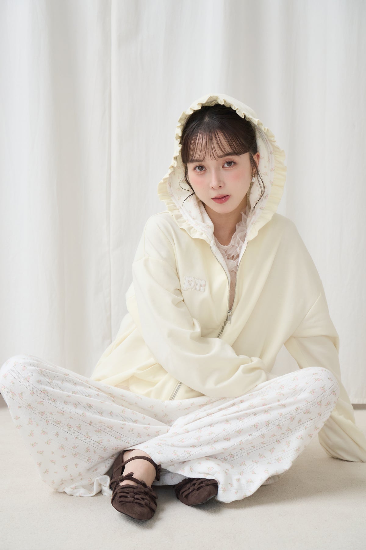 flower frill hoodie