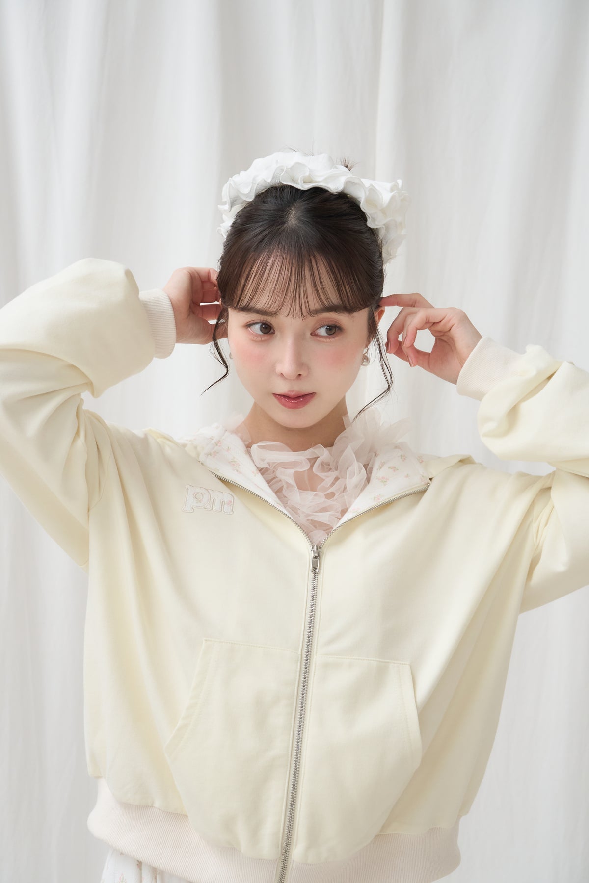 flower frill hoodie