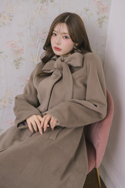 soft ribbon long coat