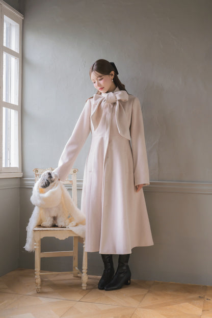 soft ribbon long coat