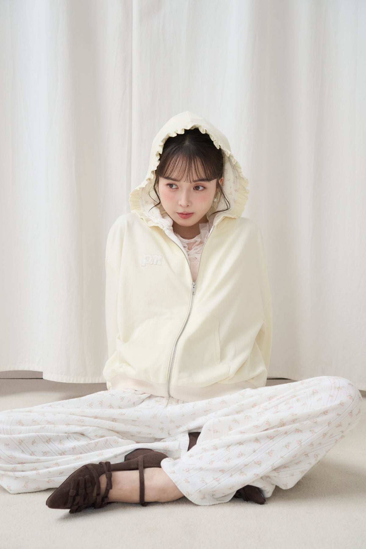 flower frill hoodie
