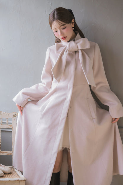 soft ribbon long coat