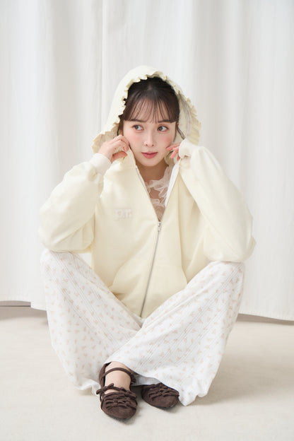 flower frill hoodie