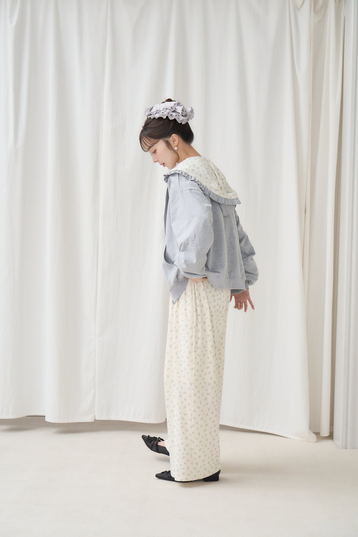 flower frill hoodie