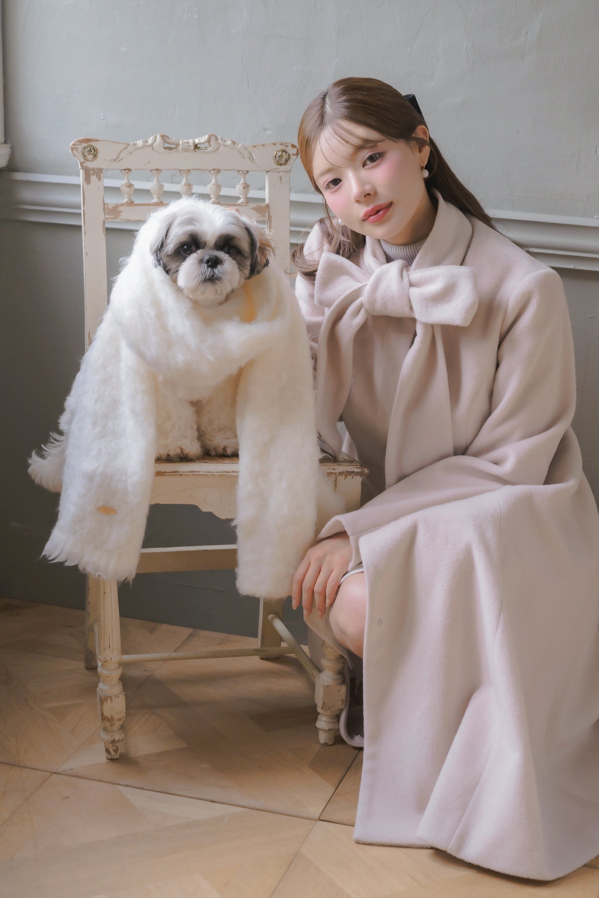 soft ribbon long coat