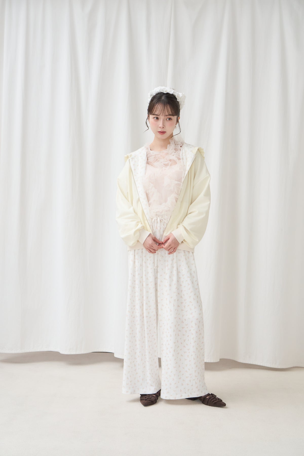 flower frill hoodie