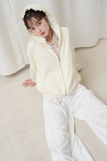 flower frill hoodie