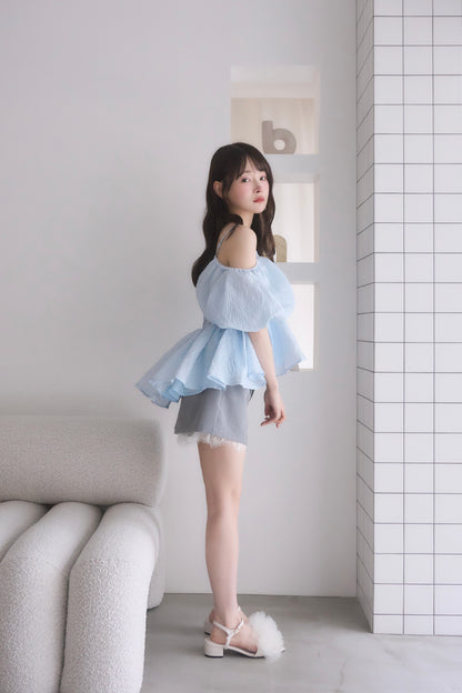 puff peplum variation tops
