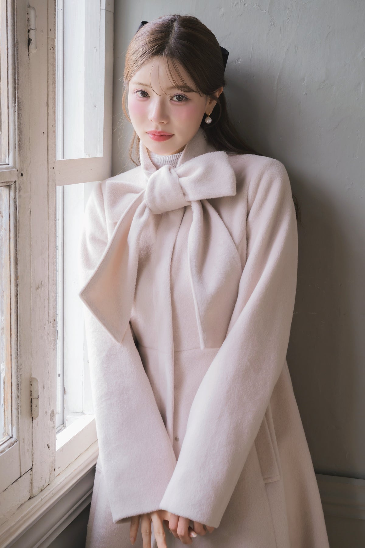 soft ribbon long coat