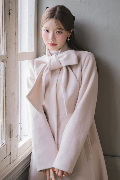 soft ribbon long coat