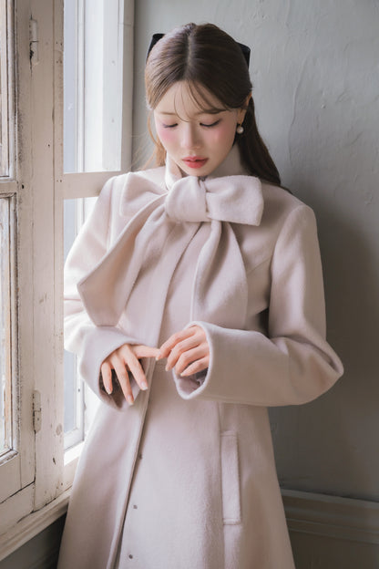 soft ribbon long coat