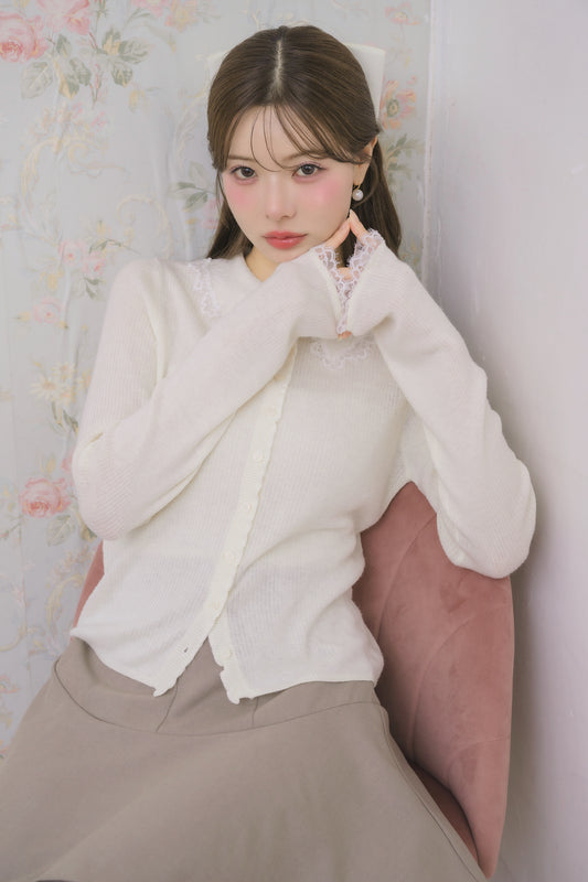 lace collar cardigan