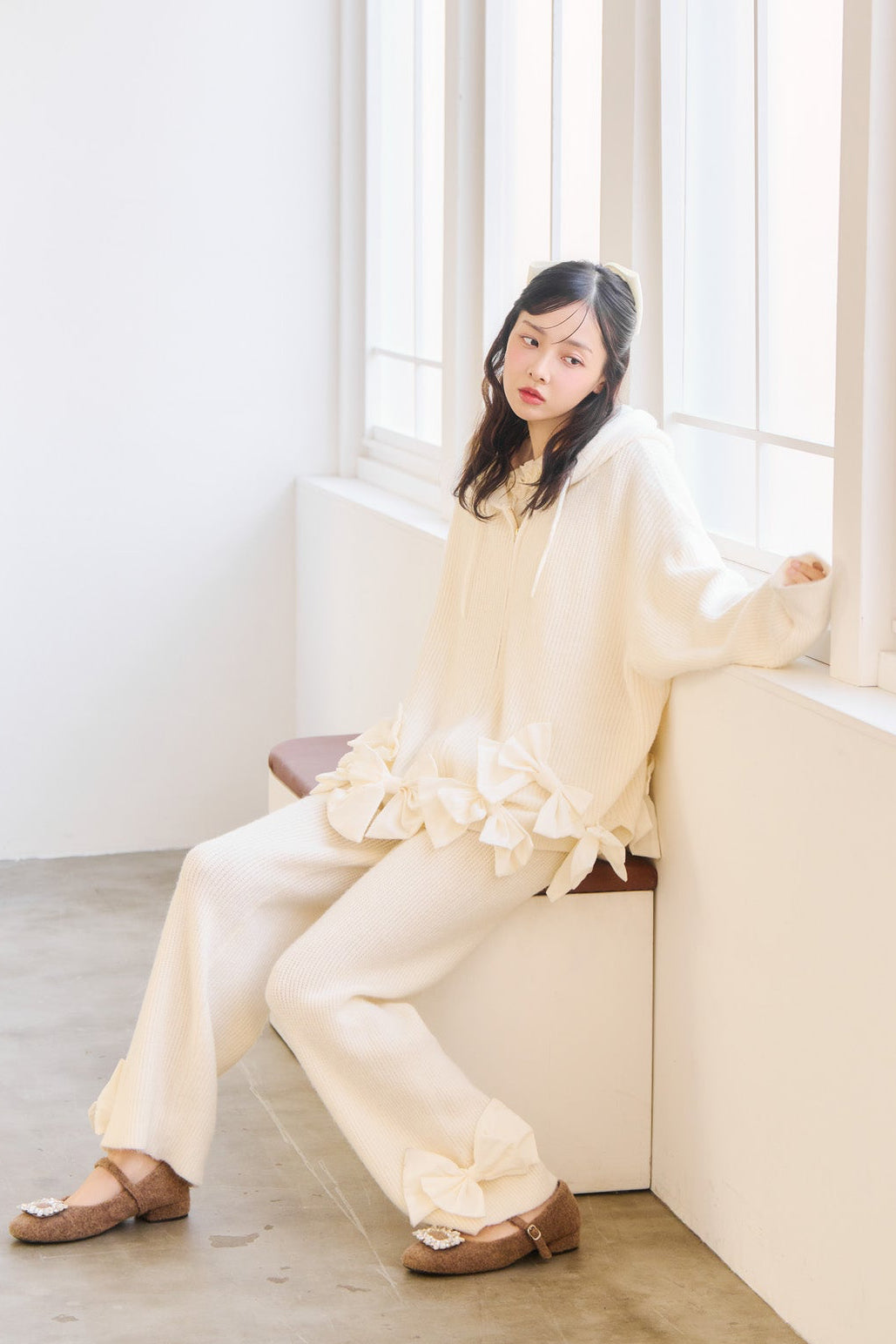 【販売開始日 1月31日】ribbon ribbon flight knit  set-up