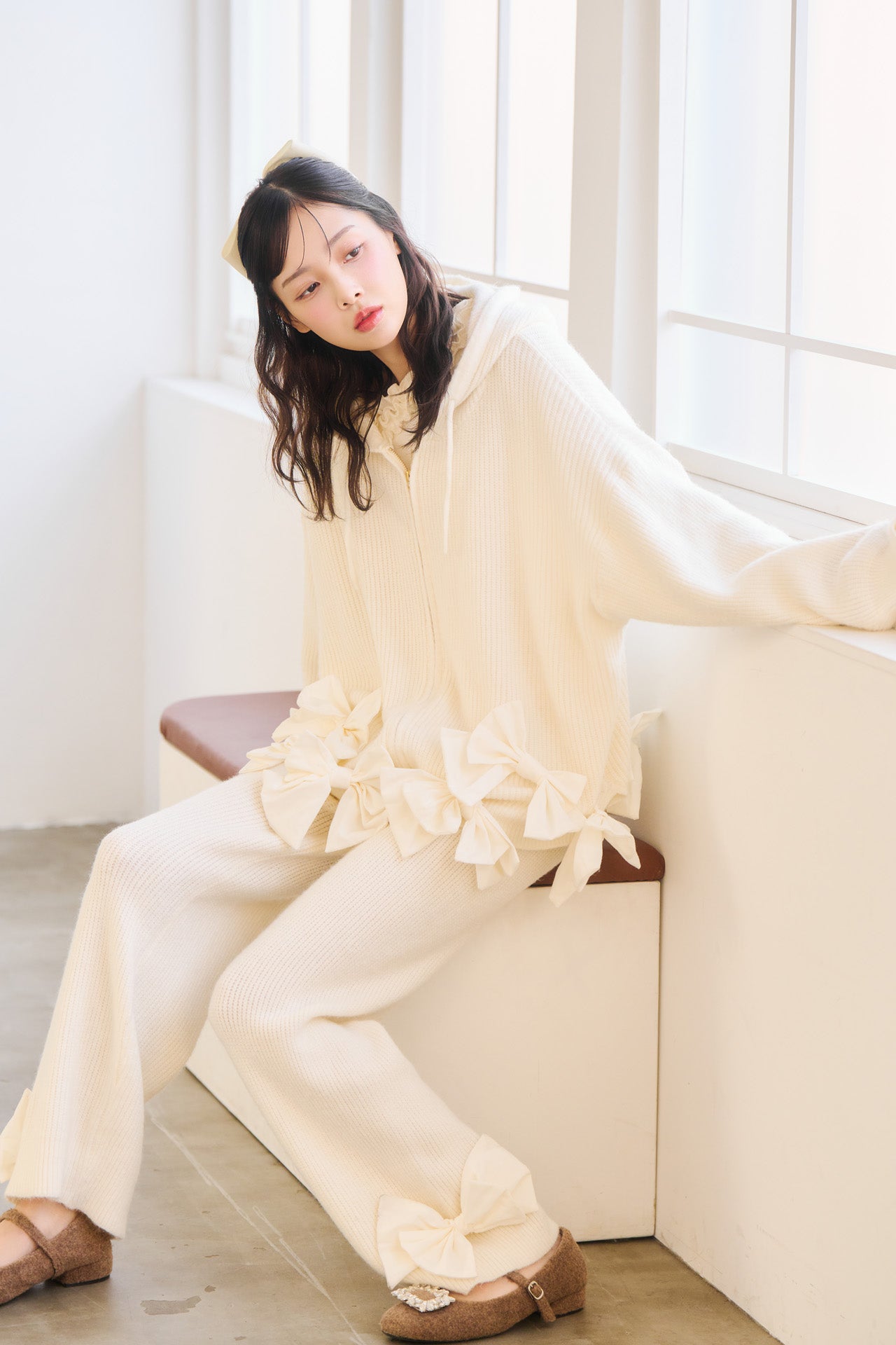 【販売開始日 1月31日】ribbon ribbon flight knit  set-up